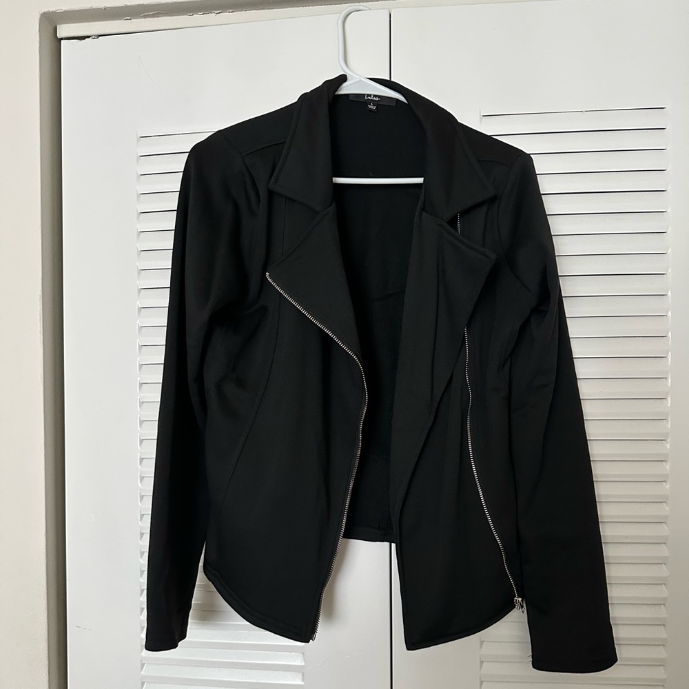 New - no tags - motorcycle style cotton jacket with zipper detail